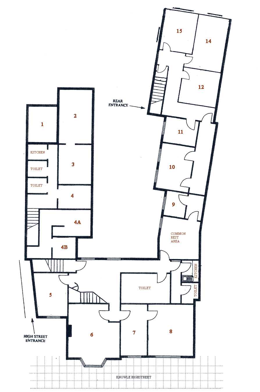 Office floor plan showing 15 office suites